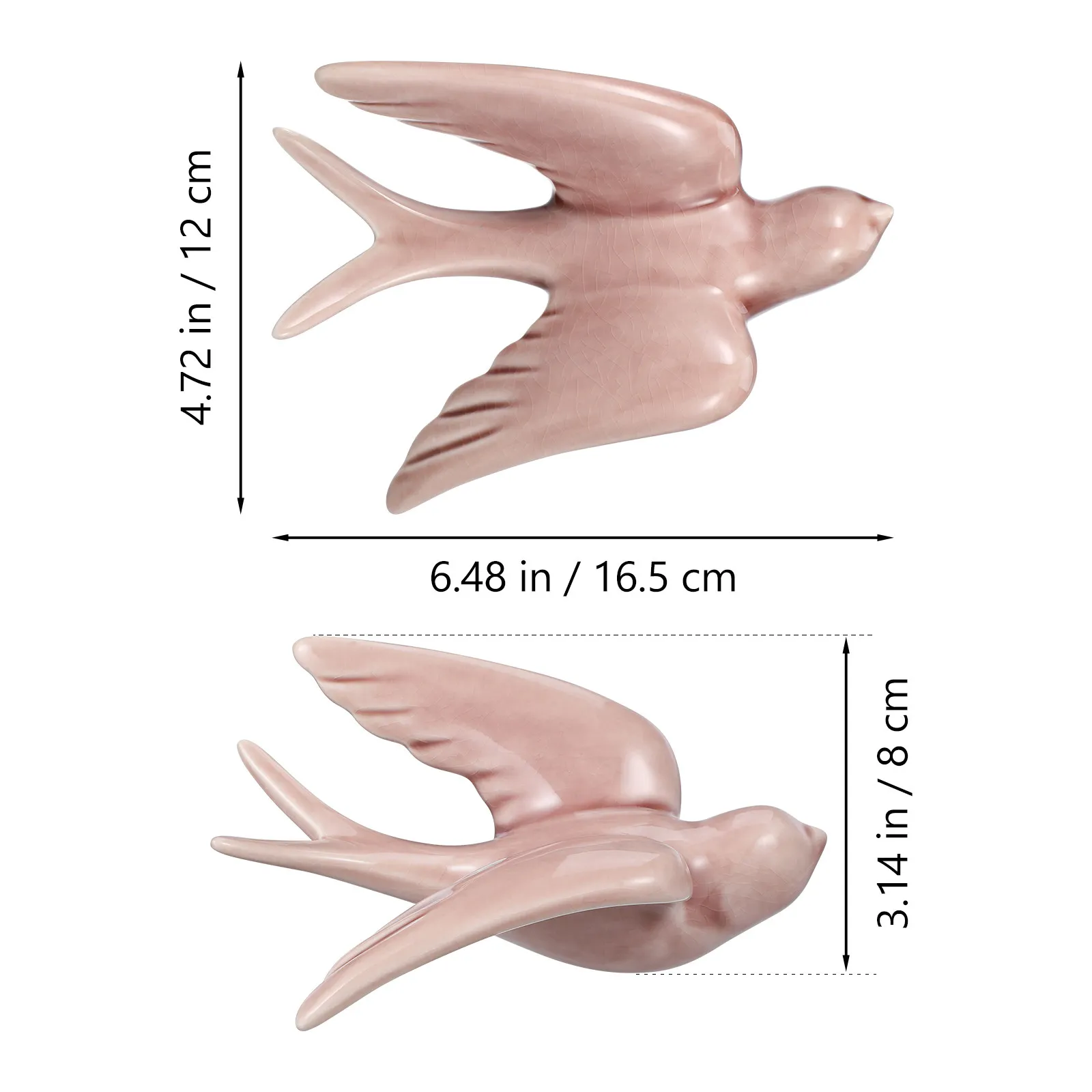1Pcs Colorful Ceramic Birds Wall Mounted Hanging Swallows Nordic Style Ceramic Wall Decor Indoor Outdoor Home Living Dining Room