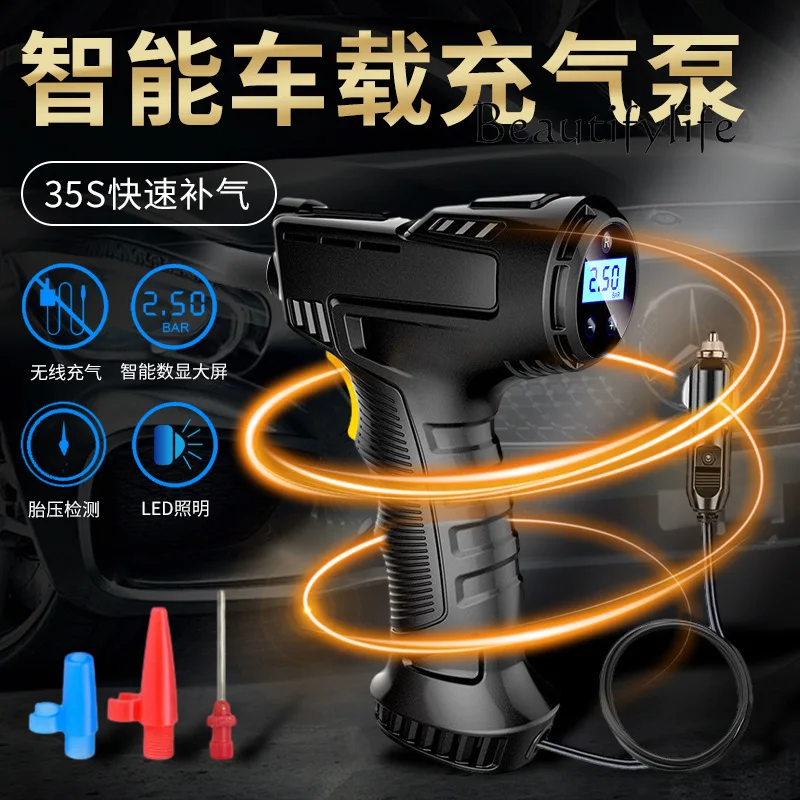 ปั๊มลมรถยนต์ไร้สายไฟฟ้ายางรถยนต์ปั๊มลมแบบพกพาปั๊มลมมือถือ
