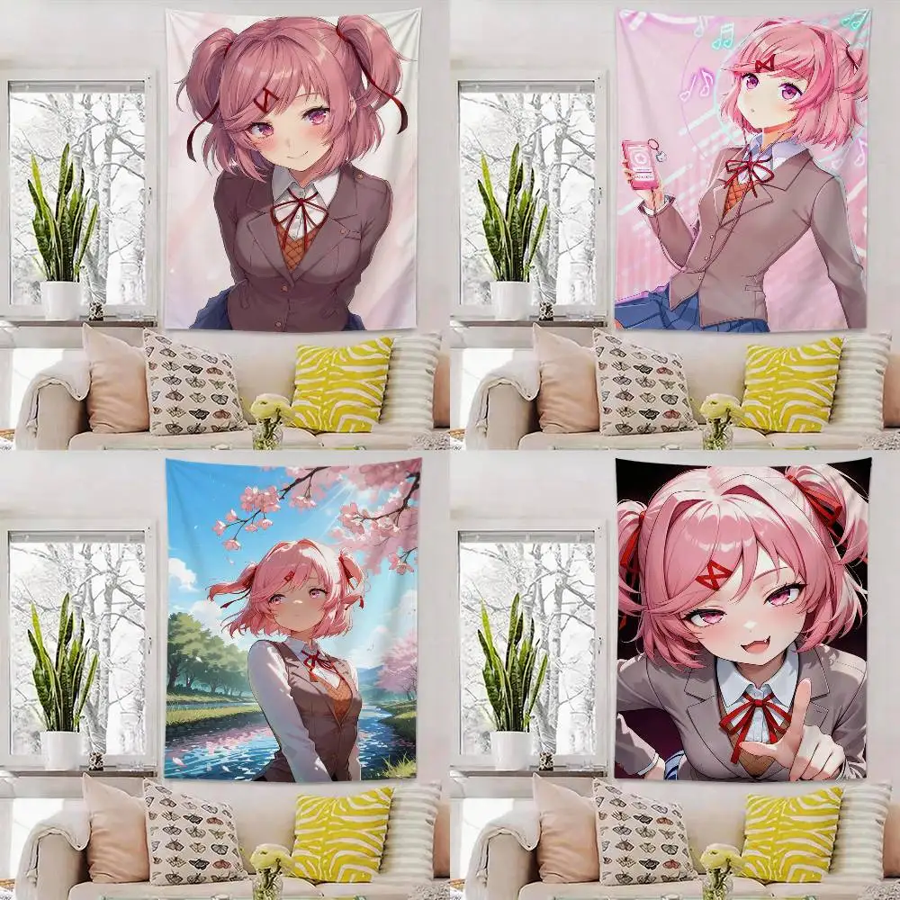 

DDLC N-Natsuki Flags Wall Hanging Background Art Banner for Bedroom Home Outdoor Decor
