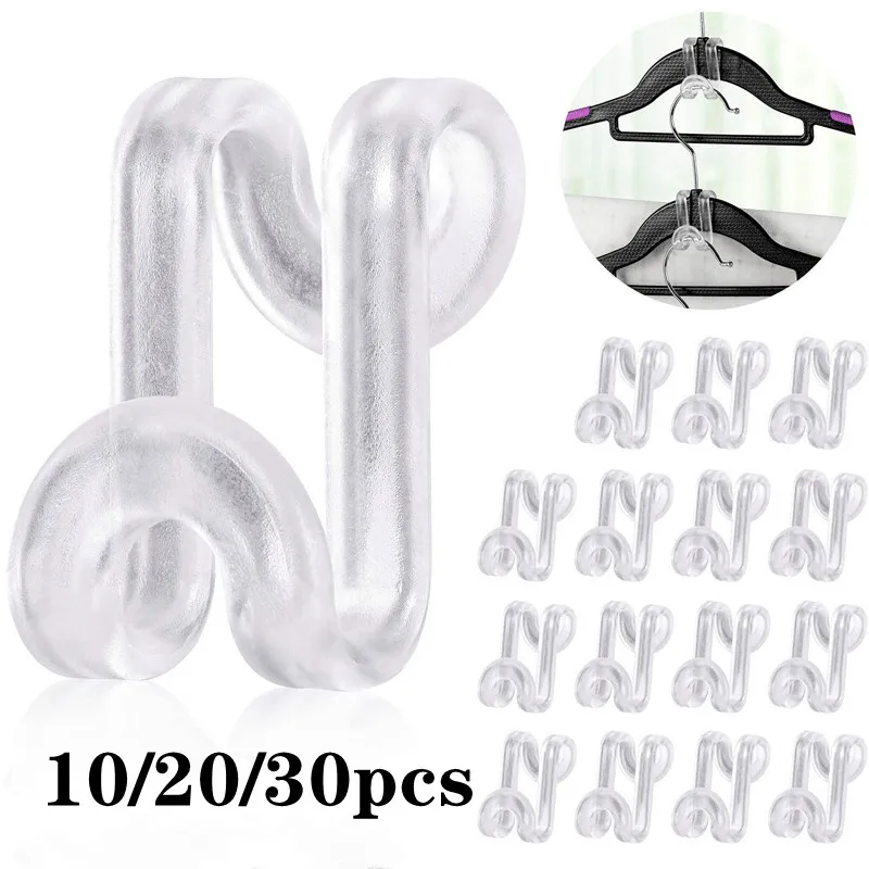 10/20/30pc Clothes Hanger Connector Hooks Hanger Extender Clips Cascading Connection Hooks Closet Organizer Hangers Space Saving