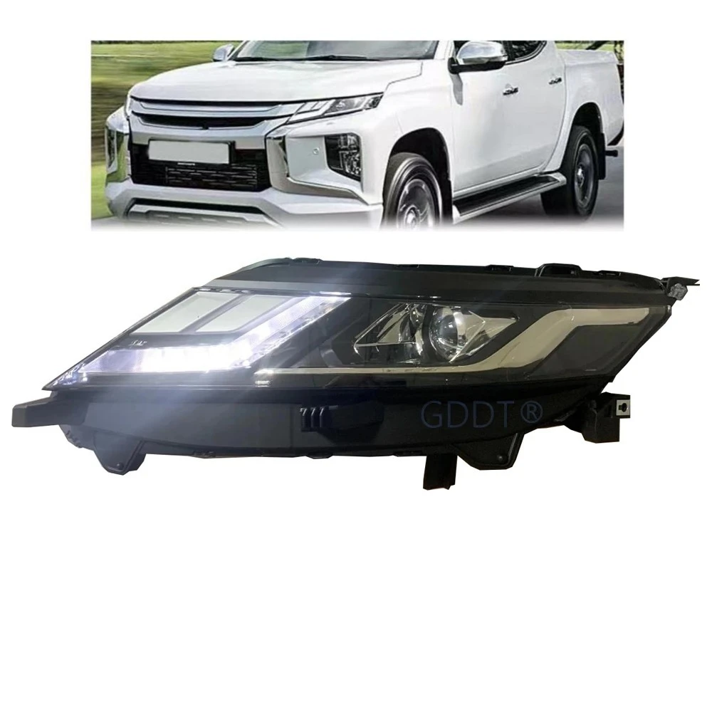 

1 Piece Duel LED Head Lamp Shell for L200 Triton Pick Up Headlight for Trition 2019 2020 LHD Dynamic Turn Signal Led Lamps