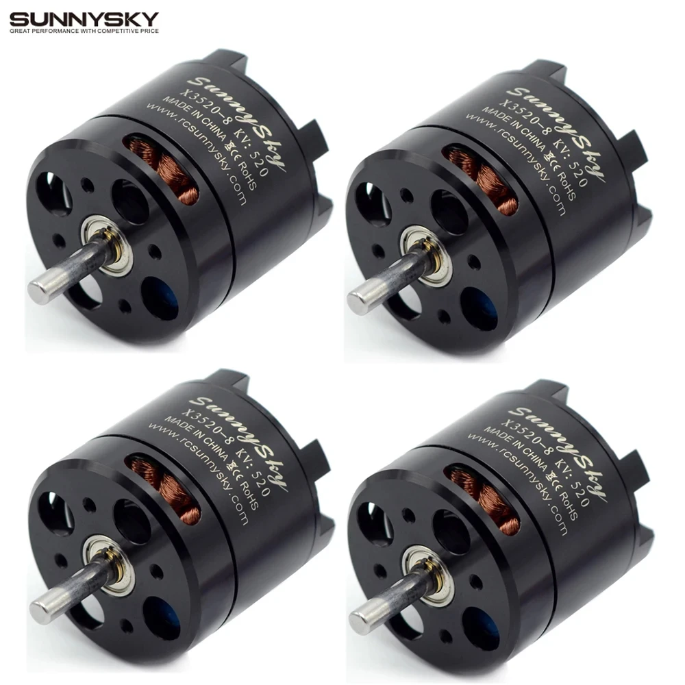 4pcs/lot SUNNYSKY X3520 KV520 KV720 880KV Outrunner Brushless Servo Motor for Rc FPV Quadcopter drones