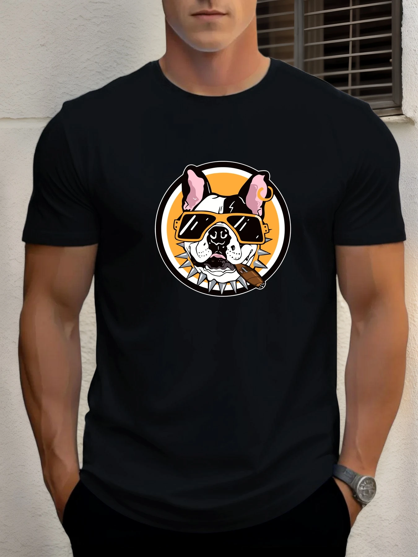 

T Shirts For Men Kugou 100% Cotton Graphic Printing Summer Round Neck T-Shirt Casual Breathable Street Style Daily Top