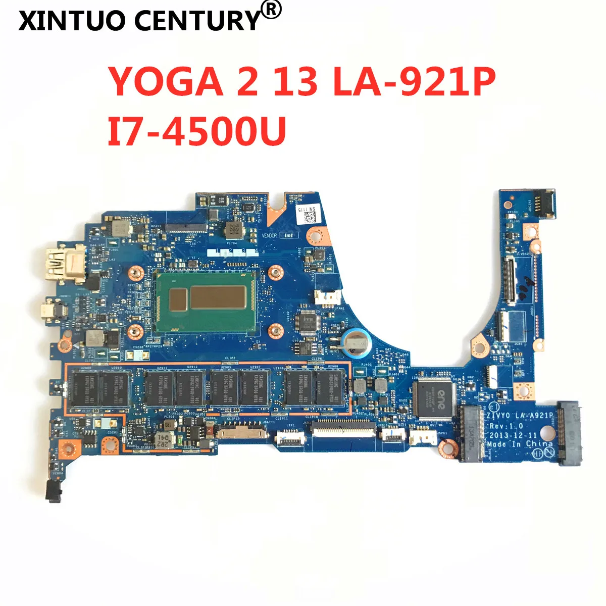 

ZIVY0 LA-A921P FOR Lenovo YOGA2 13 Laptop motherboard FRU:90005926 SR16Z SR1EB I7-4500U/4510U 8GB RAM 100% Tested working