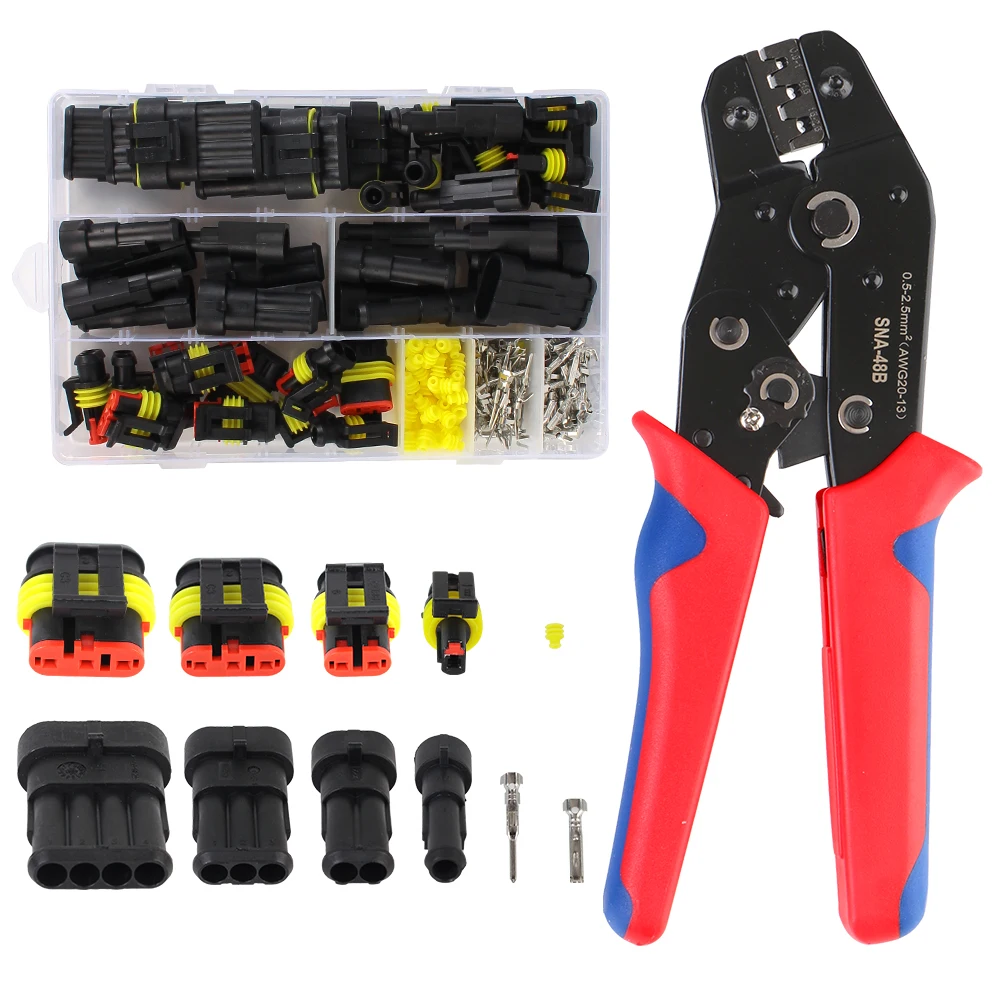

Automotive Plug Terminals 1/2/3/4 Pin Sealed Socket Car Cable Wire Connectors SNA-48B Crimping Plier
