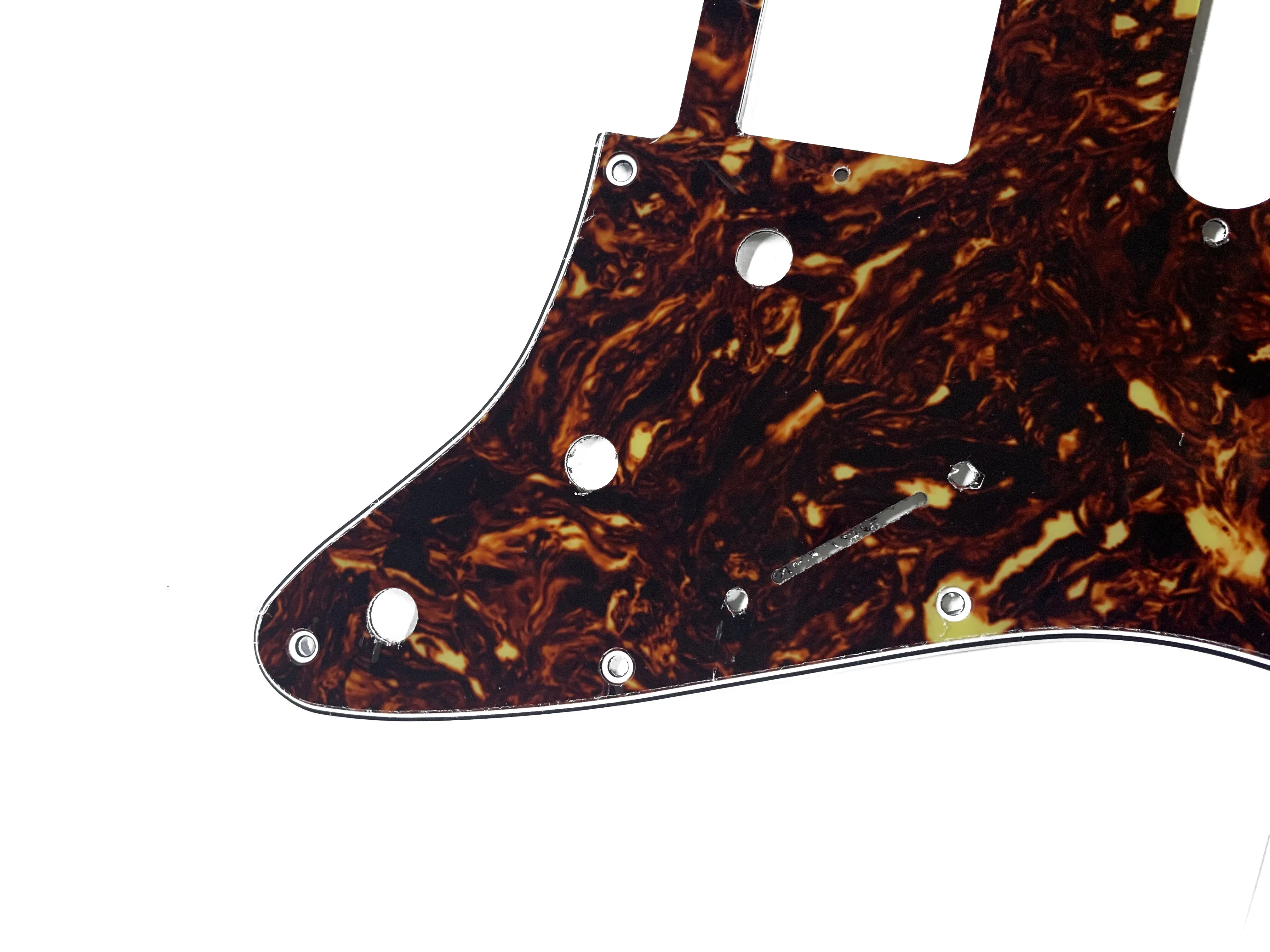 KAISH for Strat ST Pickguard,Back Plate,Screws HSS Dark Brown Tortoise