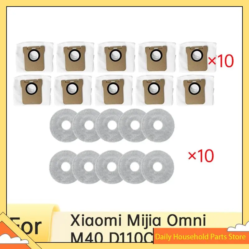 【Wielka Wyprzedaż】 Niezbędne 20 szt. akcesoriów do Xiaomi Mijia Omni M40 D110CN: Filtry, szczotki boczne, mopy