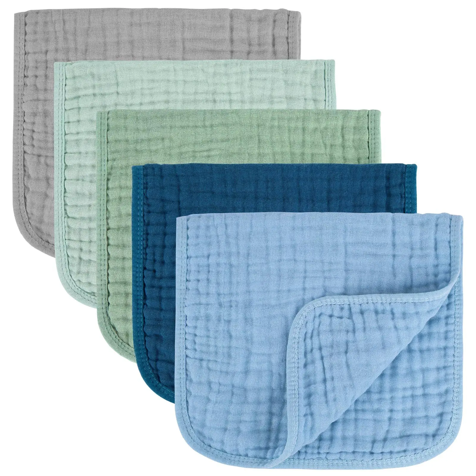 6PCS Somenie baby burp cloth 6 layers pure cotton newborn cotton muslin burp towel super absorbent gauze saliva towel