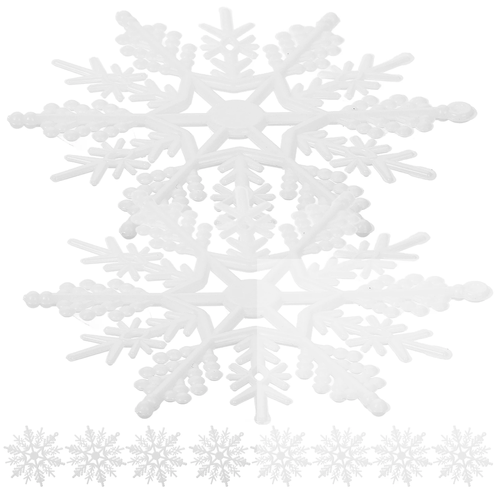 

10Pcs White Snowflake Ornaments Plastic Multipetal Design Holiday Decorations Hanging Winter Snowflake Decor Craft Snowflakes