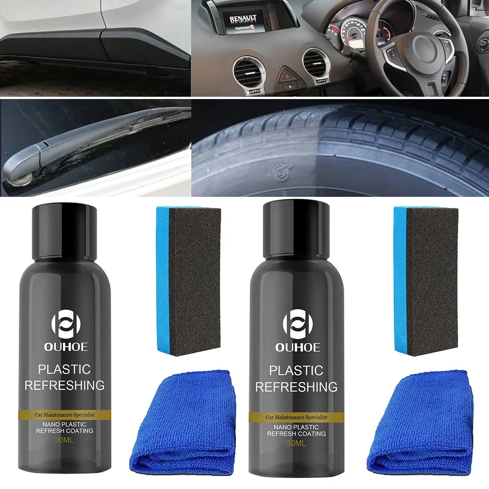 

30ML/50ML Car Exterior Restorer Refurbish Agent For Plastic Parts Refurbish Repair Fluid Cleaning Tool For Car Bumpers Trucks