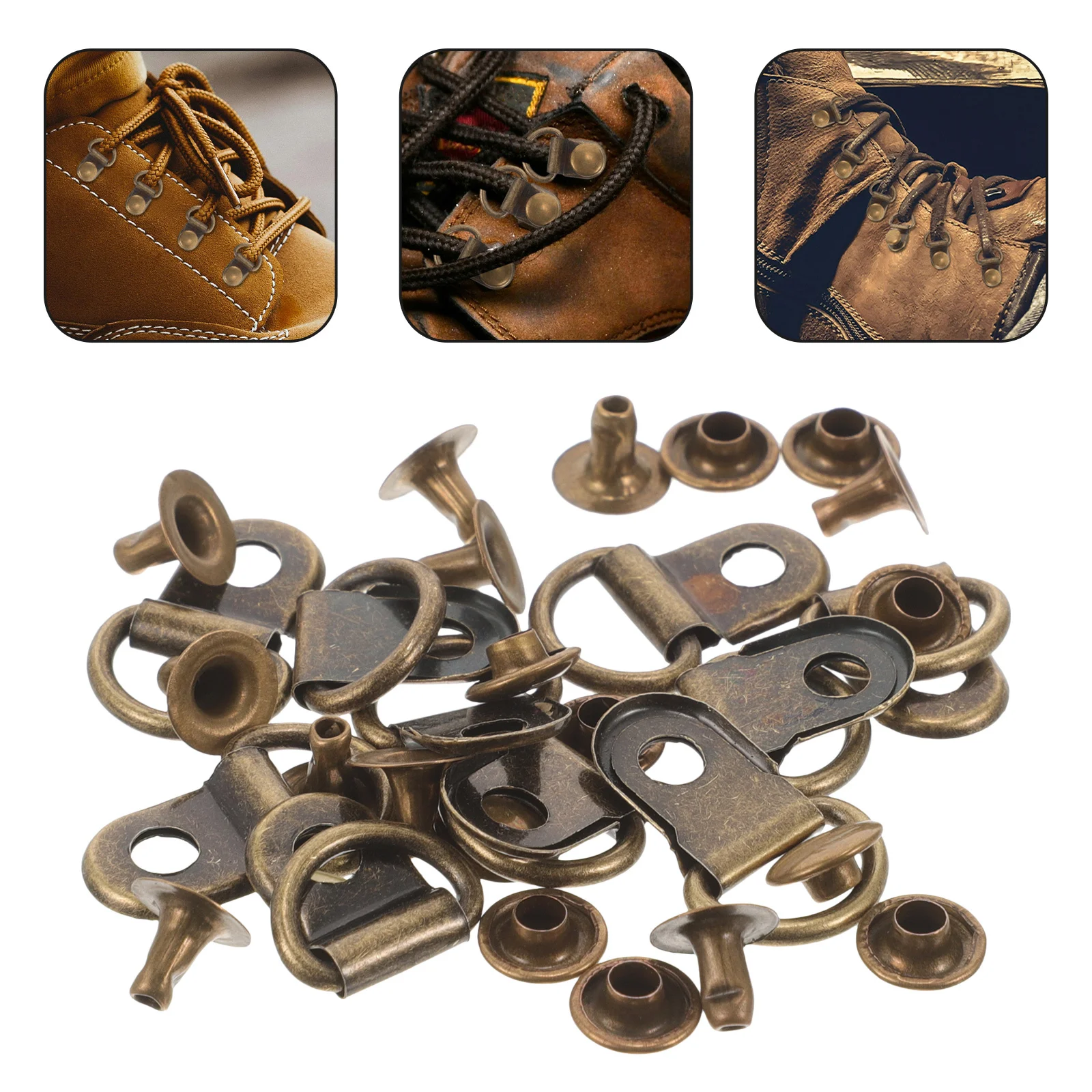 

40 шт. металлические пряжки для шнурков, крючки для ботинок, ремонтный комплект, прочная нержавеющая сталь для пеших прогулок, спортивные ботинки, крючки для обуви, пряжка