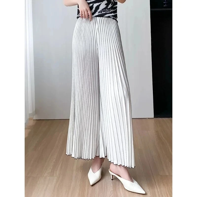 Trousers Women's 2026 Summer New High-end Fashion High-waisted Pendulum Pleated Loose and Thin Versatile Wide-leg Pants