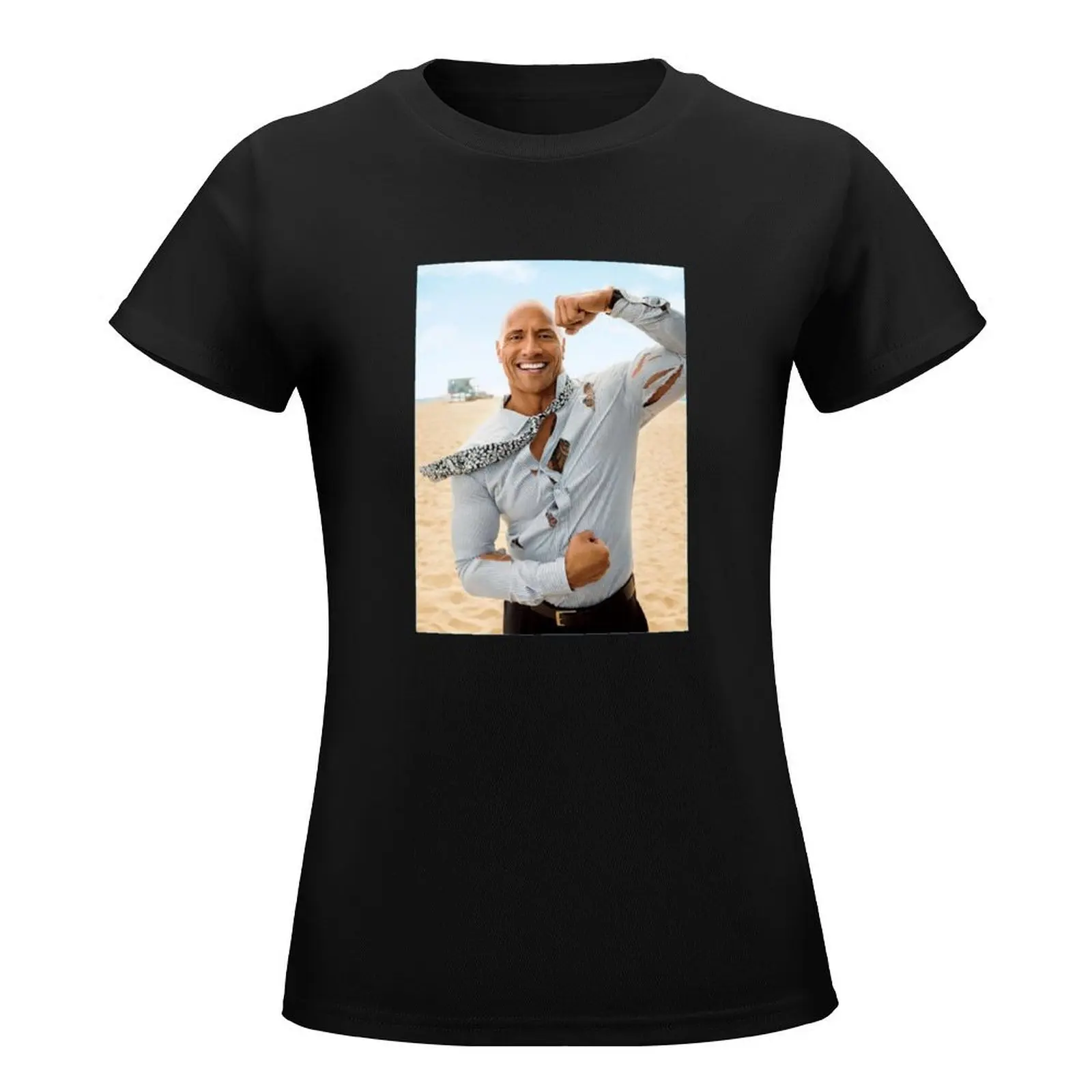 dwayne johnson T-Shirt cute tops female oversized t-shirt dress for Women long