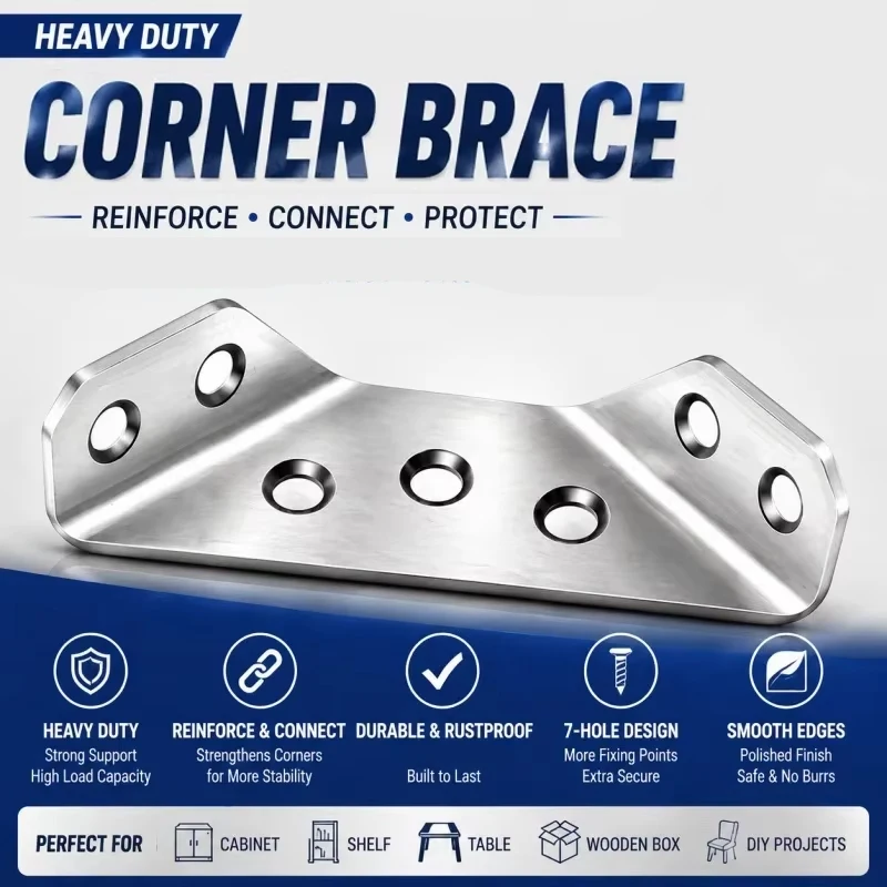 10 Pcs Corner Connector, Right Angle Thickened Brackets, Laminate, Furniture, Cabinet Hardware