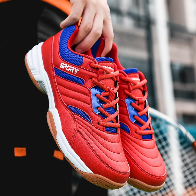 New Sports Shoes for Men and Women Low-Cut Lace-Up Thick-Soled Shock-Proof Table Tennis Badminton Wear Resistant Volleyball Shoe