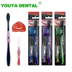 Brosse à dents orthodontique à poils souples, brosse à dents interdentaire, brosse à dents portable de voyage, outils d'hygiène buccale, 5 pièces
