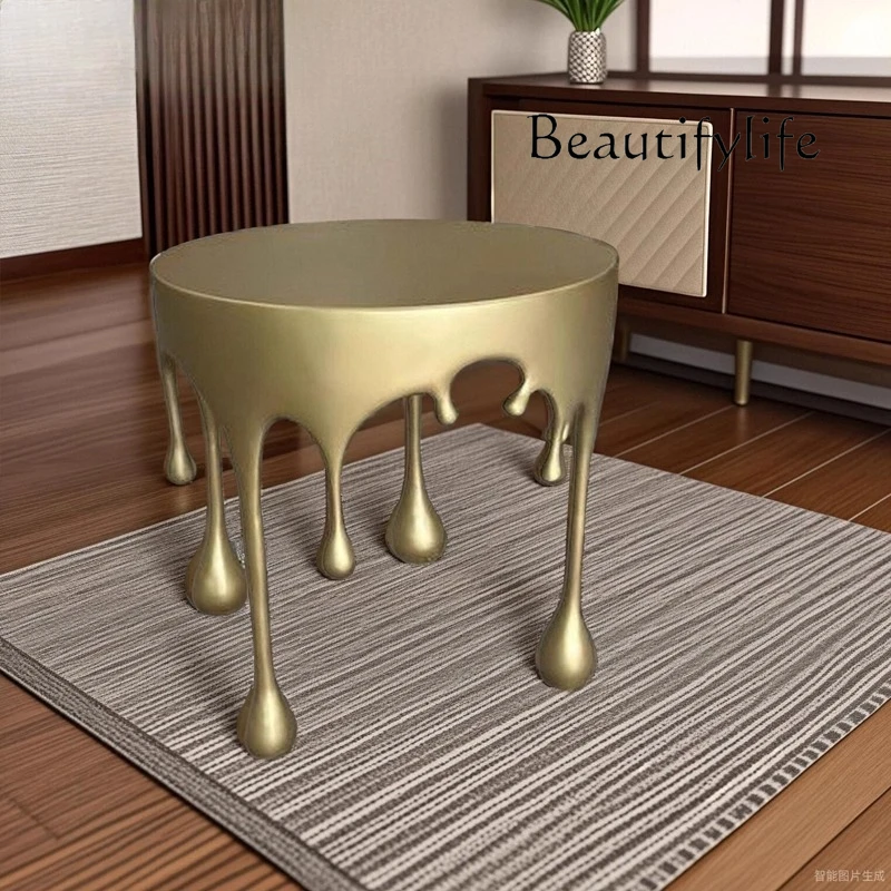 Italian light luxury Nordic designer light luxury fiberglass water drop coffee table baking paint simple entrance table