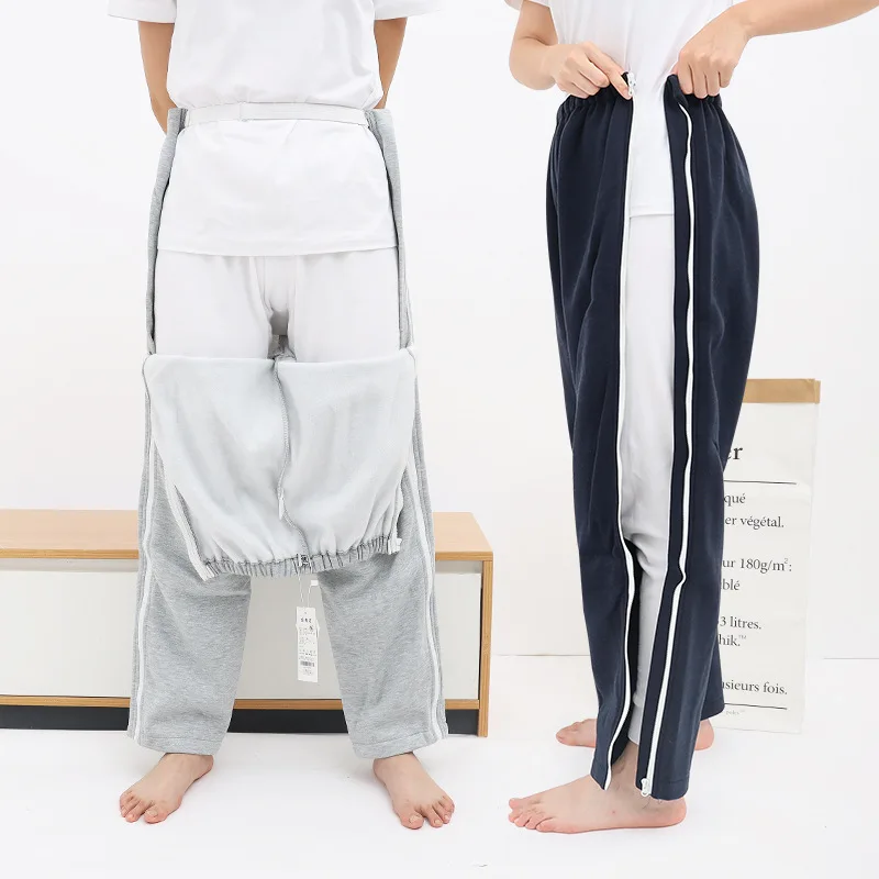 

Post-Fracture Care Pants for Spring, Summer, and Autumn, Easy to Wear and Take Off for Paralyzed and Bedridden Elderly with Leg