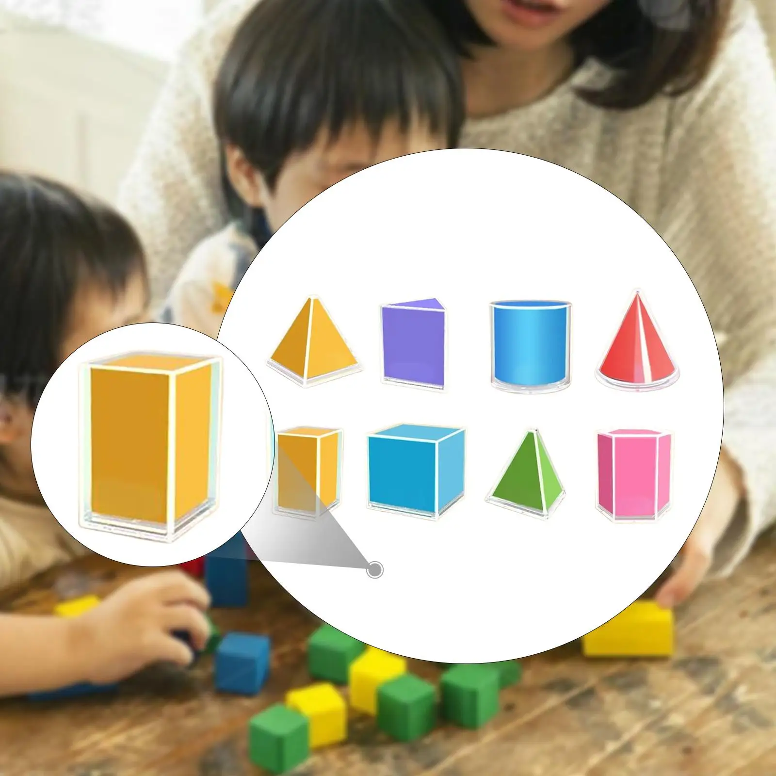 8 pezzi di forme geometriche pieghevoli per il ritorno a scuola, giocattoli didattici, solidi geometrici 3D per la scuola materna