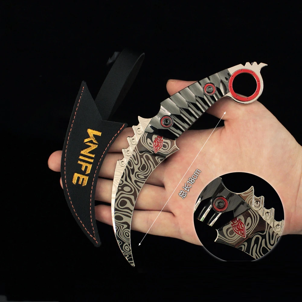 18cm juego de ruptura de Arena Karambit último cuarto de Luna garra Metal Cosplay Prop modelo periféricos figura de acción regalo juguetes chico