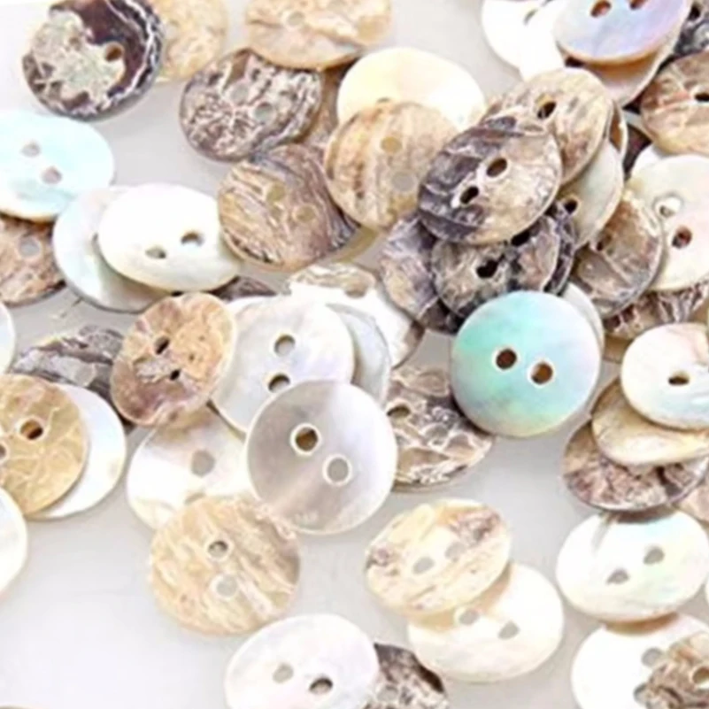 100/200 pezzi 8mm bottoni rotondi in madreperla per cucire, Scrapbooking, abbellimenti, artigianato 7 nk54