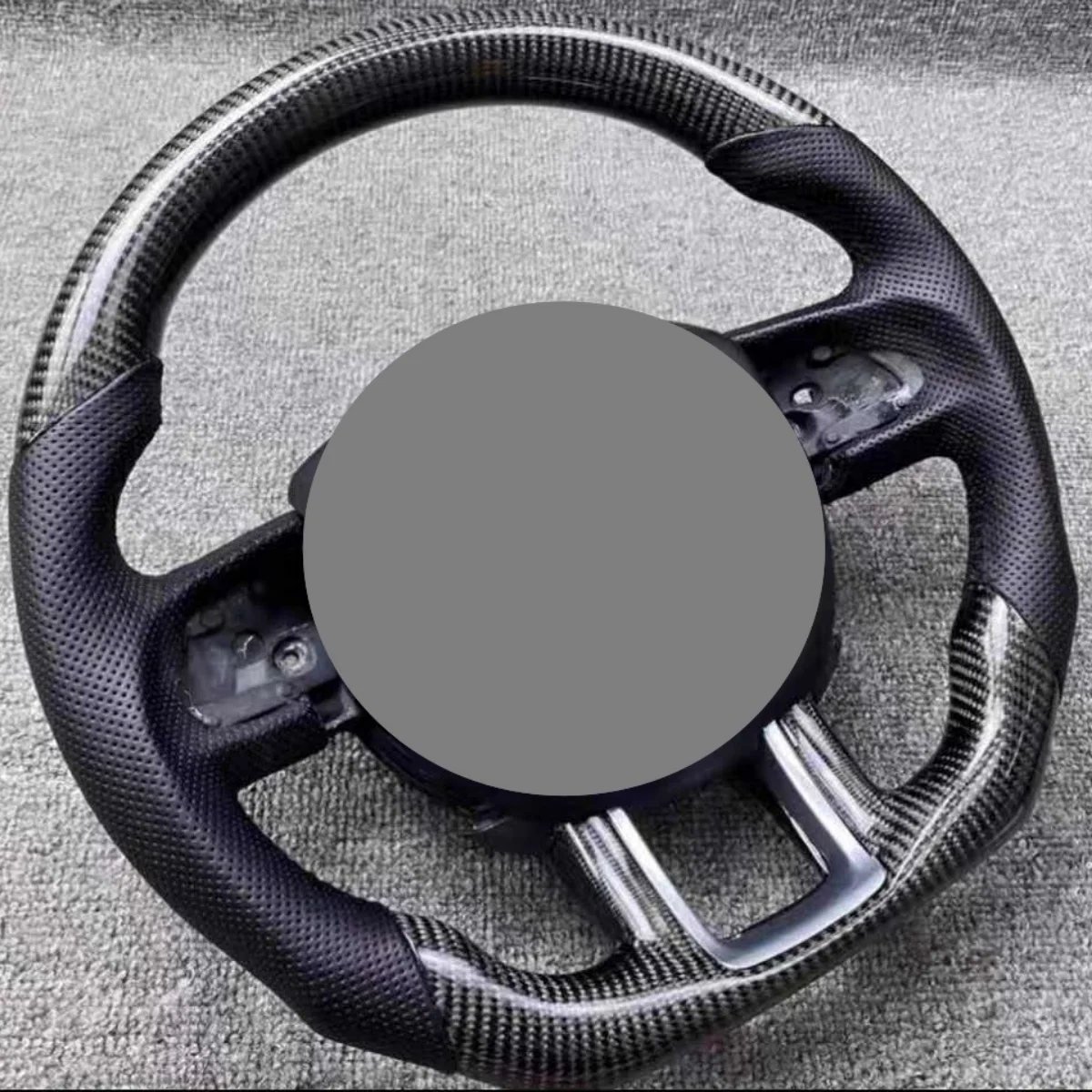 Replacement D Shape Real Carbon Fiber Steering Wheel with Leather for Range Rover Evoque 2014-2018