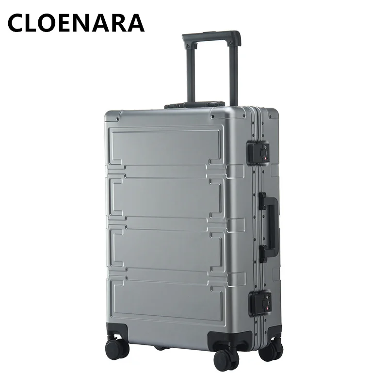 COLENARA-maleta de cabina para hombre y mujer, Maleta de aleación de aluminio y magnesio completa, maleta con ruedas, equipaje rodante, 20, 24 y 28 pulgadas