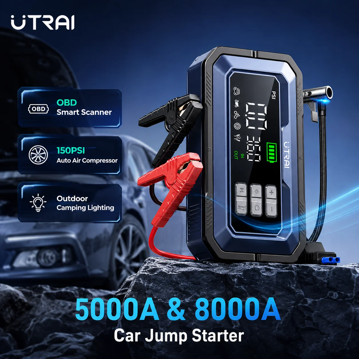 All-in-One 5000A &7000A &8000A Car Jump Starter UTRAI