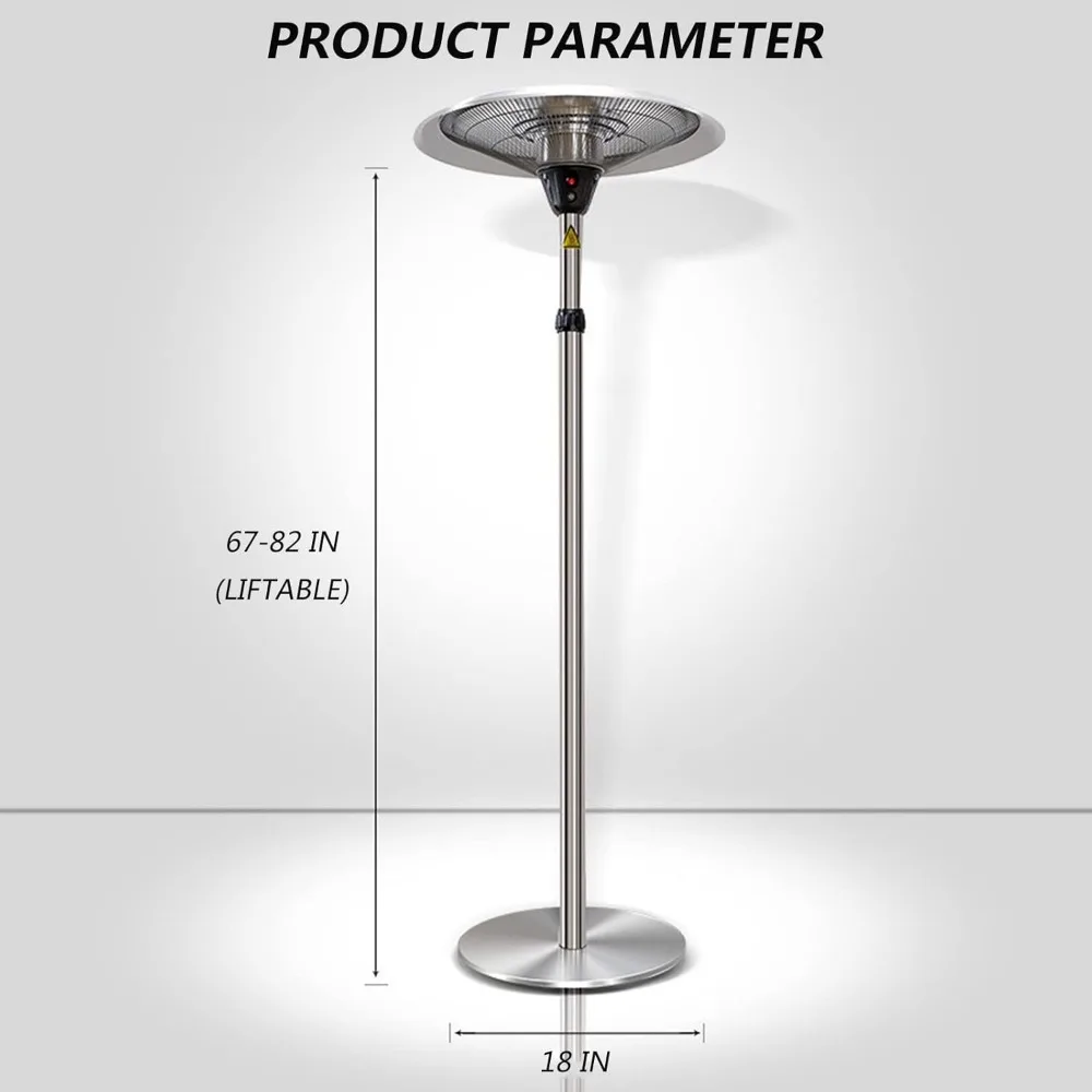 Aquecedor Vertical Doméstico de Aço Inoxidável, Adequado para Uso Interno e Exterior, Coffee Shops Living Rooms