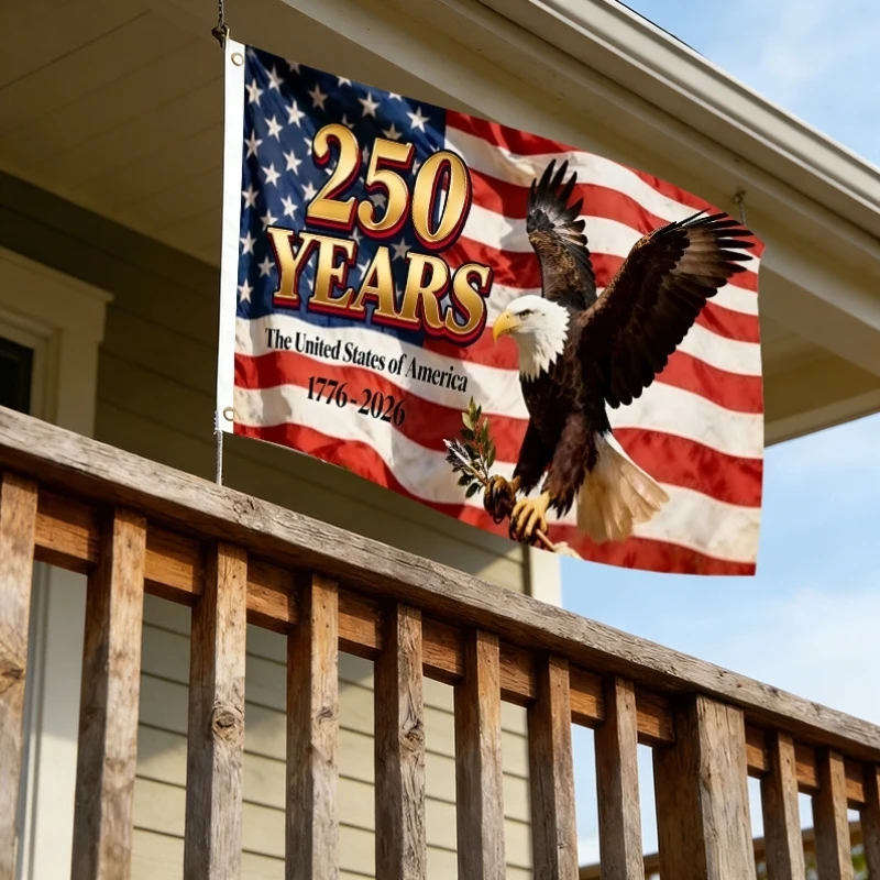 1pc, 2D flat, flag banner celebrating the 250th anniversary of the United States, perfect for outdoor decoration, wsj