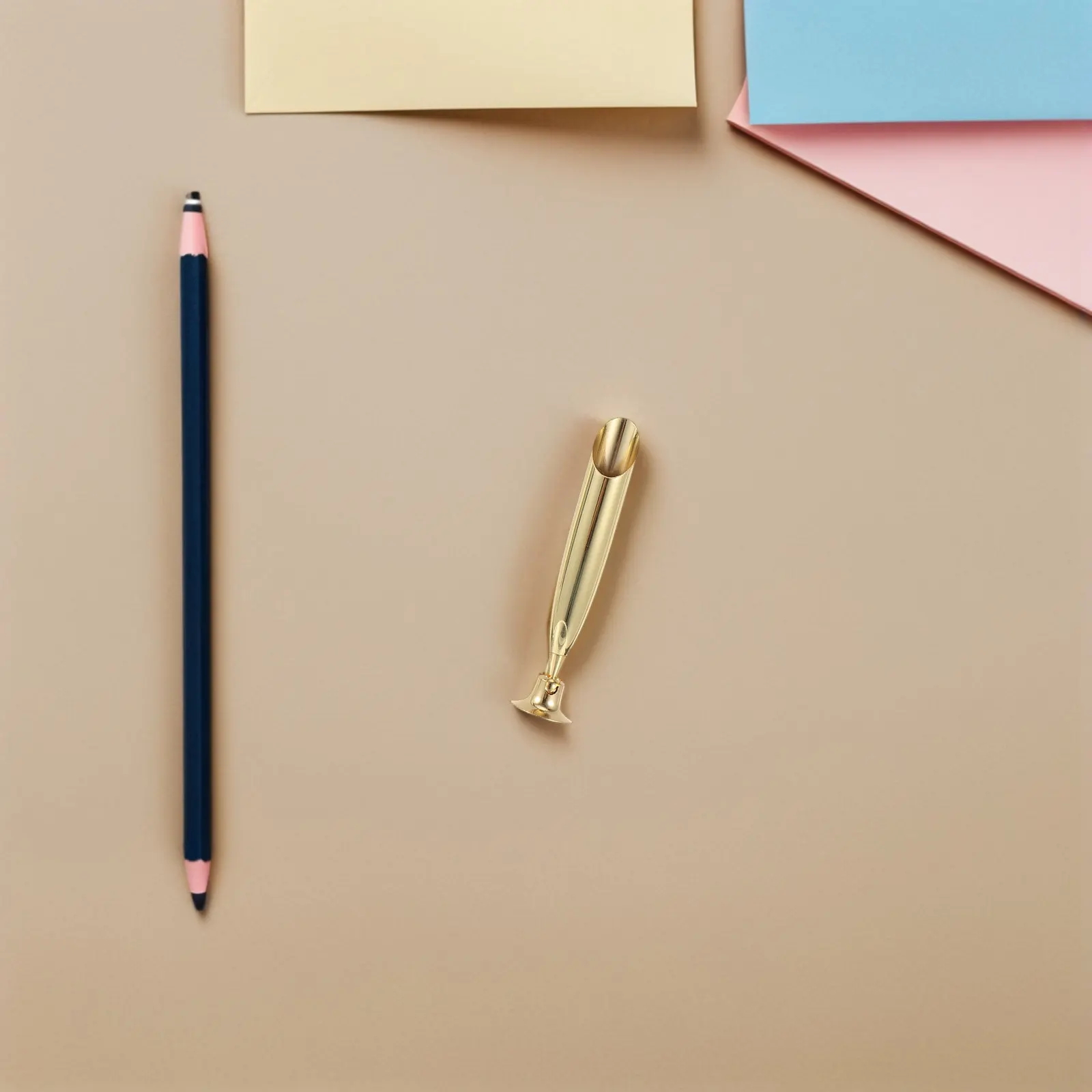 6Pcs Single Desk Pen Holder Stainless Steel Vertical Pen Stand Adjustable Angle Writing Tool Base for Fountain Quill Signing