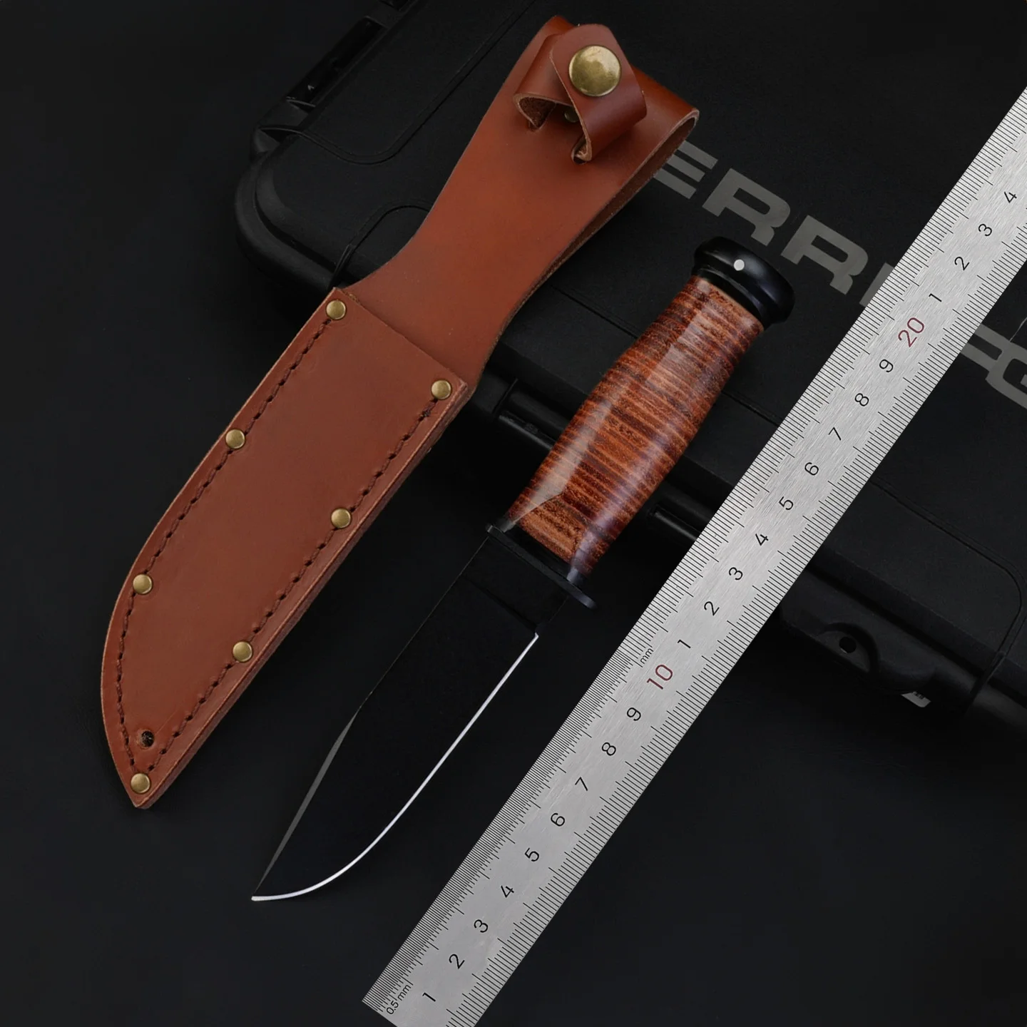 2026 new Kb 2225 - Exquisite Camping Jungle Obstacle Clearing Knife, 1095 high-carbon steel, hand-woven cowhide handle knife
