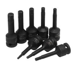 1pc Socket Wrench Metric 1/2 Inch Shank Drive Impact Socket Set Hex Bits Long Air Allens Driver H4 H5 H6 H7 H8 H9 H10 H12