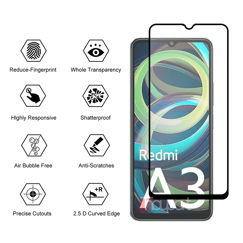 Tempered Glass For Xiaomi Redmi A3 A3X Screen Protector Soft Camera Lens Film Redmi A3X Glass