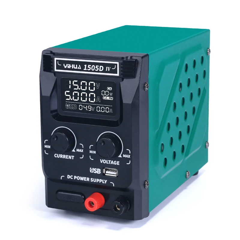 YIHUA 1505D-IV Adjustable LED Display Highly Stable Regulated Voltage High Power Capacity 15V 5A DC Power Supply