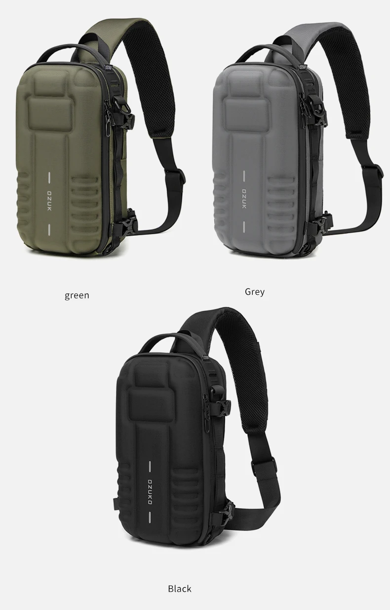 OZUKO Hard Shell Flex Bag Men Sports Shoulder Bag Multifunctional Large Capacity Waterproof High Quality Outdoor Tactical Bag