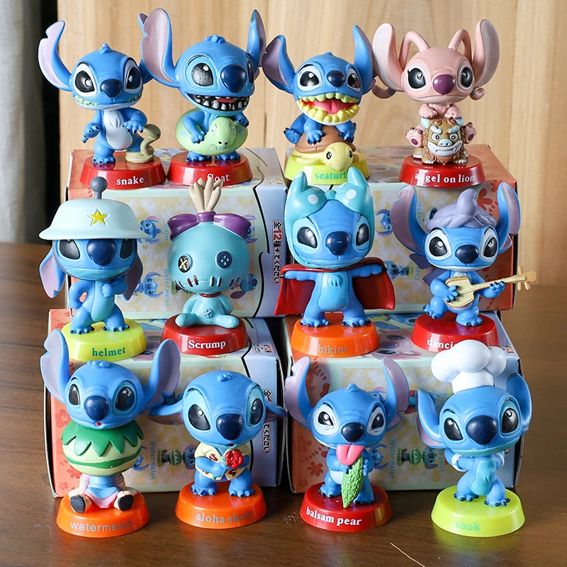 

Лило и Стич слепая коробка игрушки милый Стич мини-украшения Коллекционные фигурки автомобильный орнамент настольные декоративные ручные модели игрушки в подарок