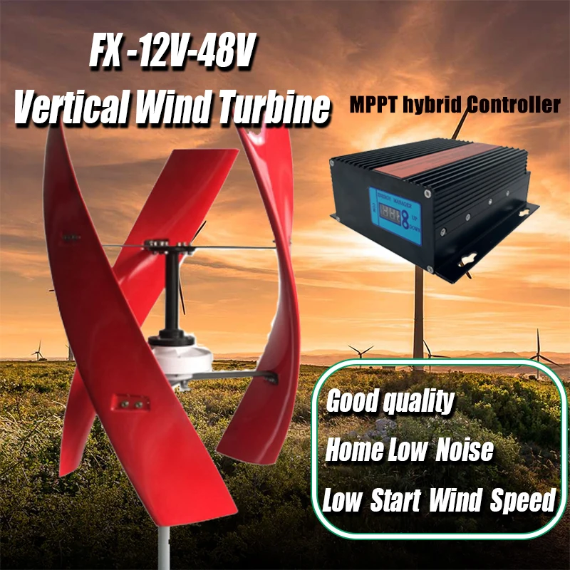 

Vertical Axis Wind Turbine Generator 12V 24V 48V 3 Phase AC Alternative High Efficiency Windmill Home RV Farm Low Noise