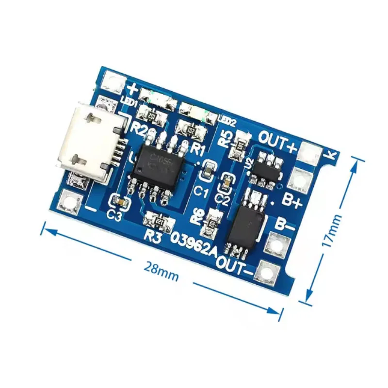 Type-C Micro Mini 5V1A 18650 TP4056 Lithium Battery Charger Module Charging Board With Protection Dual Functions 1A Li-ion