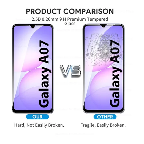 3 шт. стеклянный чехол для Samsung Galaxy A07 4G, закаленное защитное стекло для Samsung A07 A 07 07A, защитная пленка для экрана