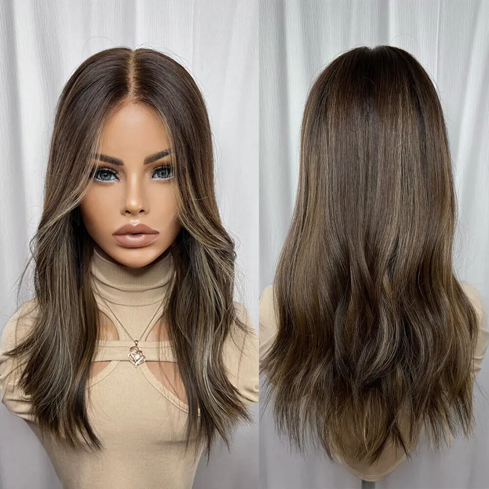 

4x4 Lace Wig Brazilian Cool Brown Blonde Highlight Lace Front Wig