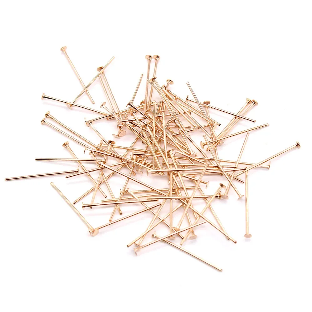 50Pcs New Metal 0.8*28mm Eye Flat T Head Pins Headpins For Jewelry Findings Making Bead DIY Supplies