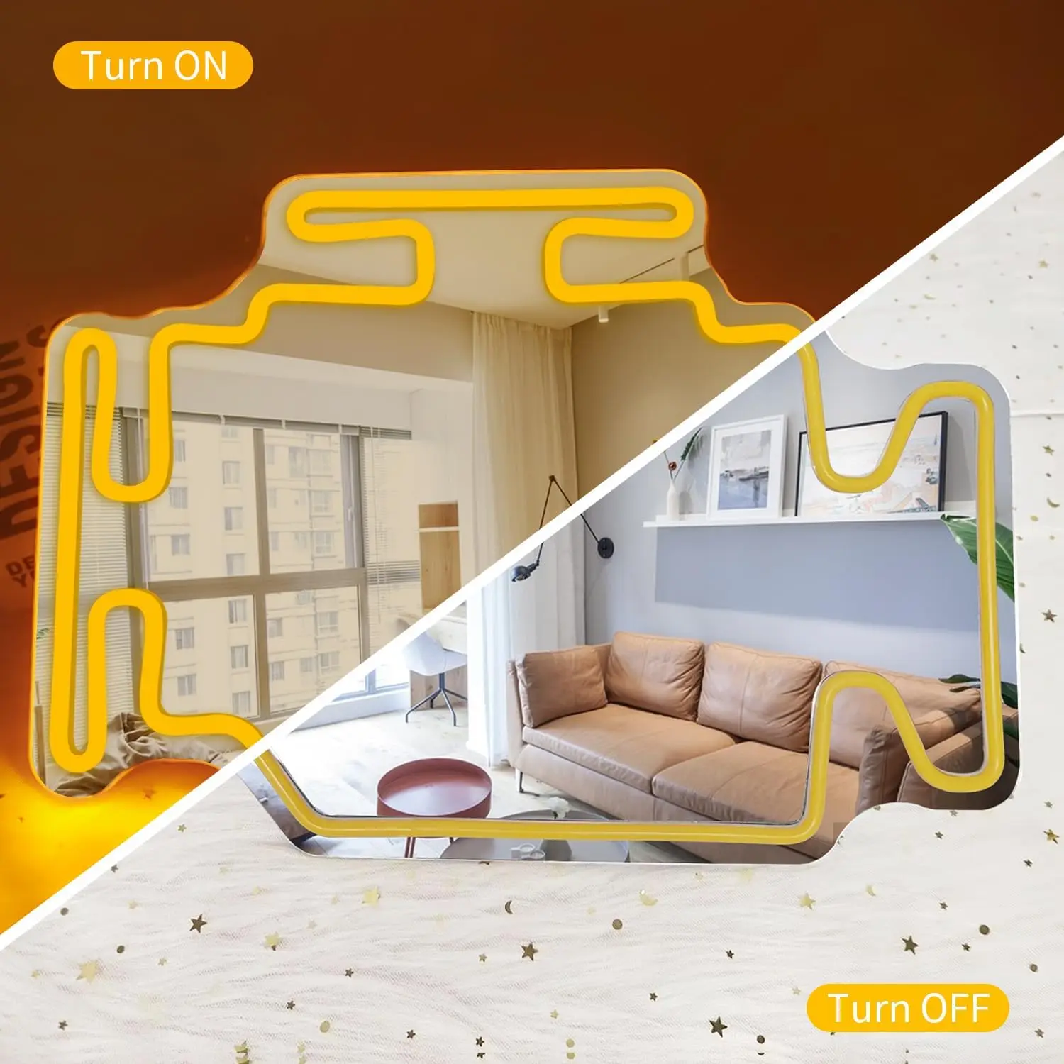 Check Engine Neon Light Signs Mirror Dimmable Garage LED Neon Signs for Man Cave Cool Wall Mirror Car Themed Room Decor USB