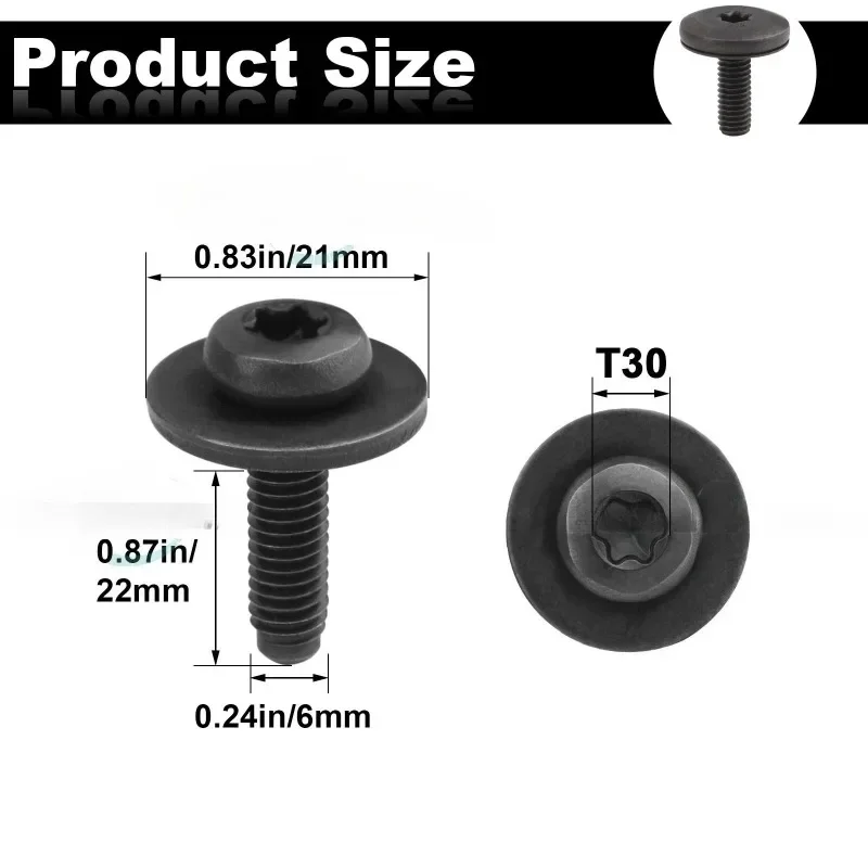 10/20PCS Metal Car Headlight Bolt Screw M6x20 N90683302 Fender Screw Car Clips Fasteners for A4 S4 Q5 Q7 A6 A7