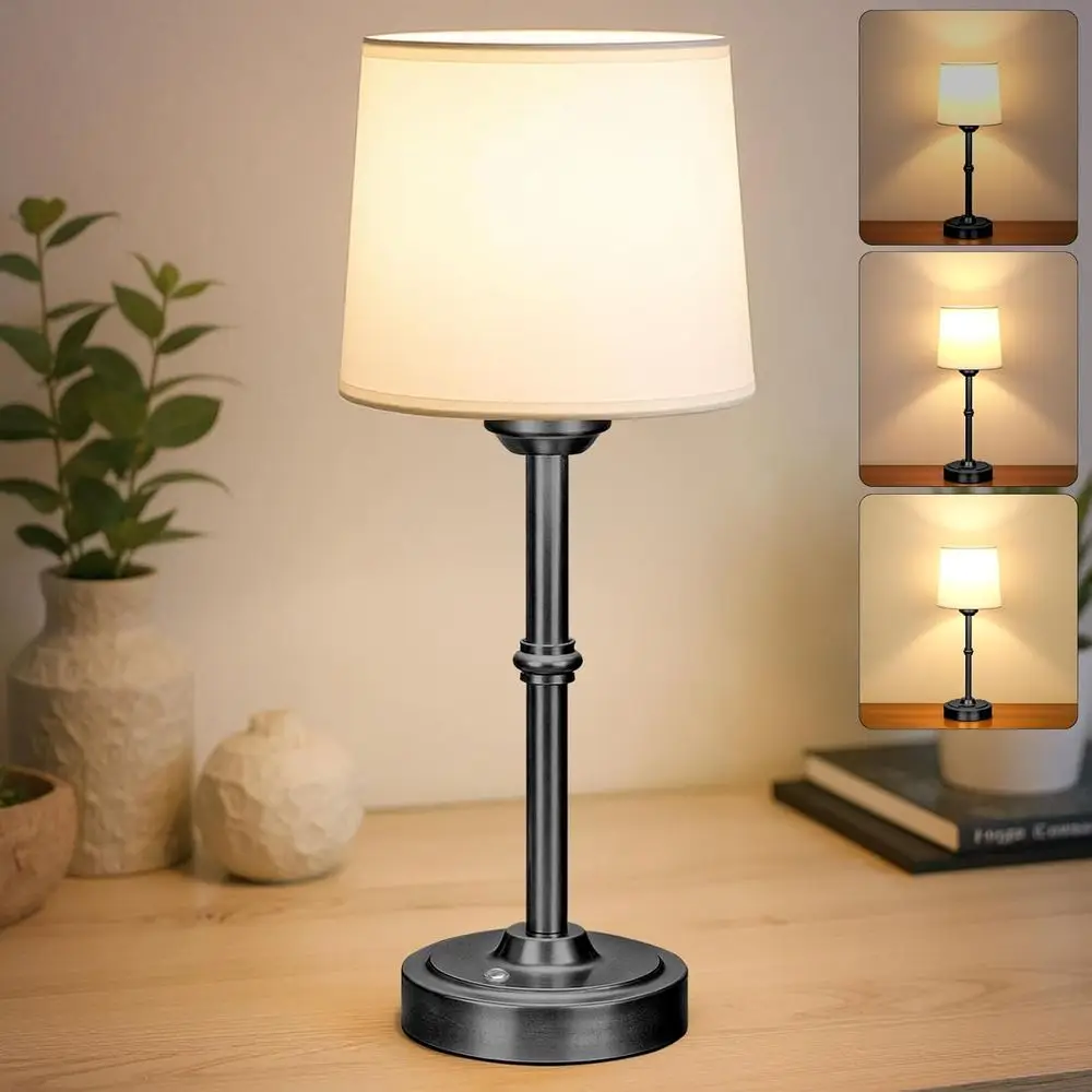 

Настольная лампа enud CordlLED, портативная настольная лампа с тканевым абажуром, перезаряжаемая, на аккумуляторе 6000 мАч, теплый рассеянный свет 3000K