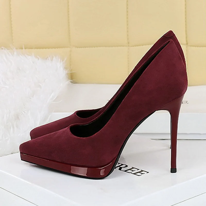 أحذية BIGTREE المتطرفة للربيع بمقدمة مدببة أحذية نسائية أنيقة بكعب رفيع أحذية أنيقة لحفلات الزفاف للسيدات Zapatillas De Mujer #4