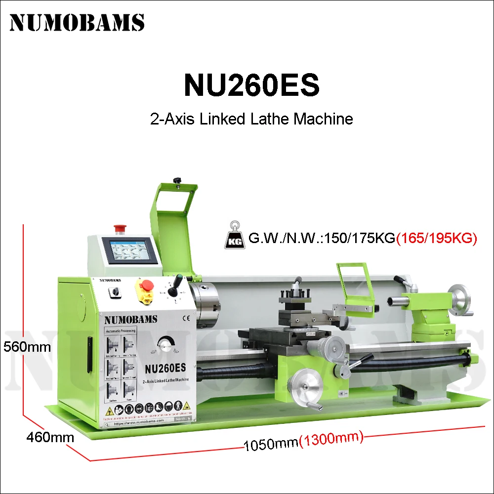 Hot Sale NU260ES 1500W Brushless Motor Metal Lathe 2-Axis Linked 260mm Swing