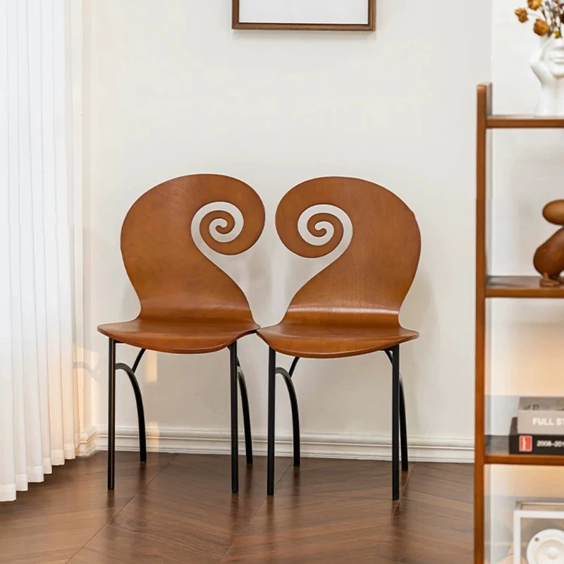 Solid Wood Living Room Chair,Creative Dining Chairs,Backrest Leisure Chair,Modern Metal Stool,Home Mobile Seats,Nordic Furniture