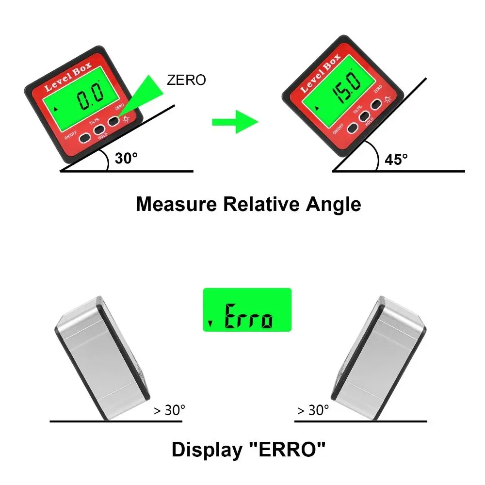 

Электронный цифровой угловой дипметр, измеритель уровня градиента, угловой датчик 360° ° Транспортир уровня с цифровым дисплеем, инклинометр