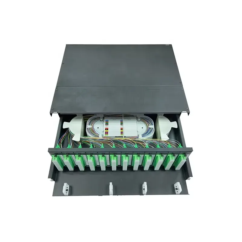 High Density Junction Box Rack Mounted 96 Ports SC Splitter Sliding Type Metal ODF Termination Box